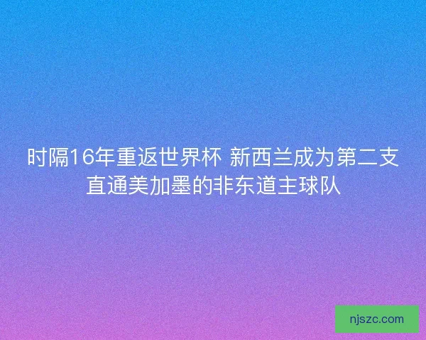 时隔16年重返世界杯 新西兰成为第二支直通美加墨的非东道主球队